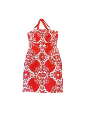 WHBM | Women's Red-Orange Halter Dress | Size 10 | 0797